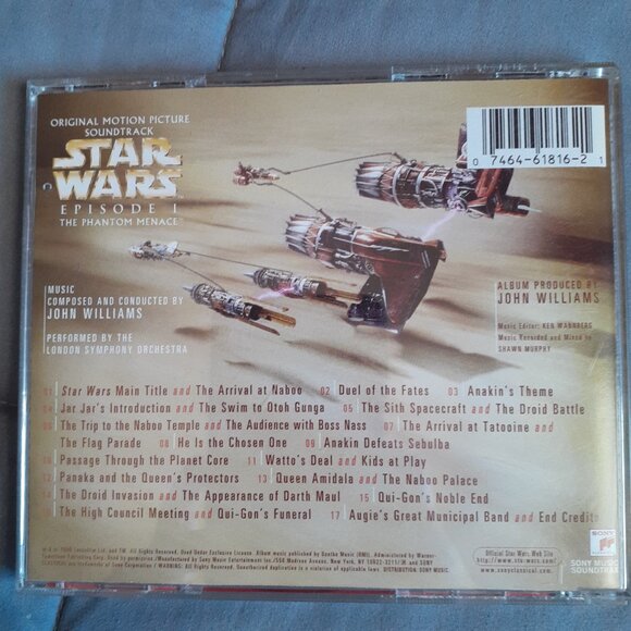 The Star Wars Episode 1 The Phantom Menace Soundtrack 1999 CD by John Williams - Picture 2 of 5